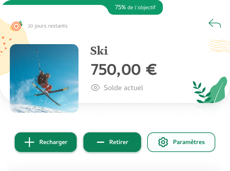 Exemple de fonds d'épargne pour aller au ski 
